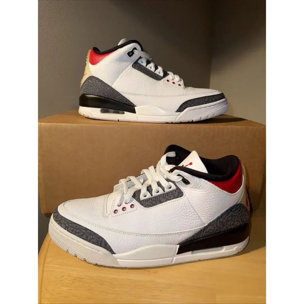 Size 9.5 - Jordan 3 Retro Denim SE Fire Red CZ6431-100 2020 No Box